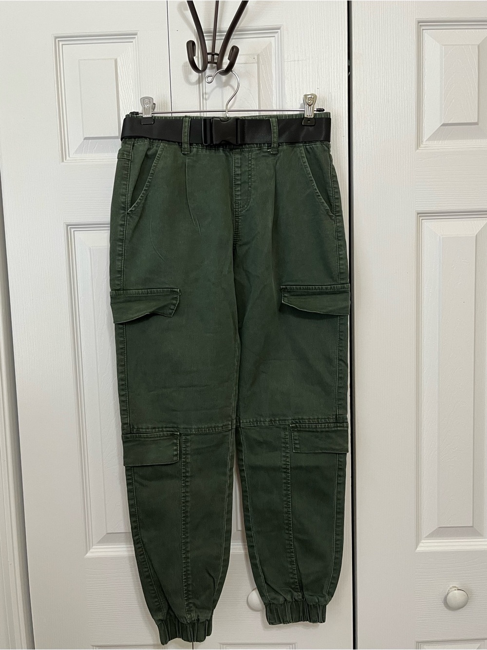 VIP Olive Green Women's Cargo Pants with Belted Waist